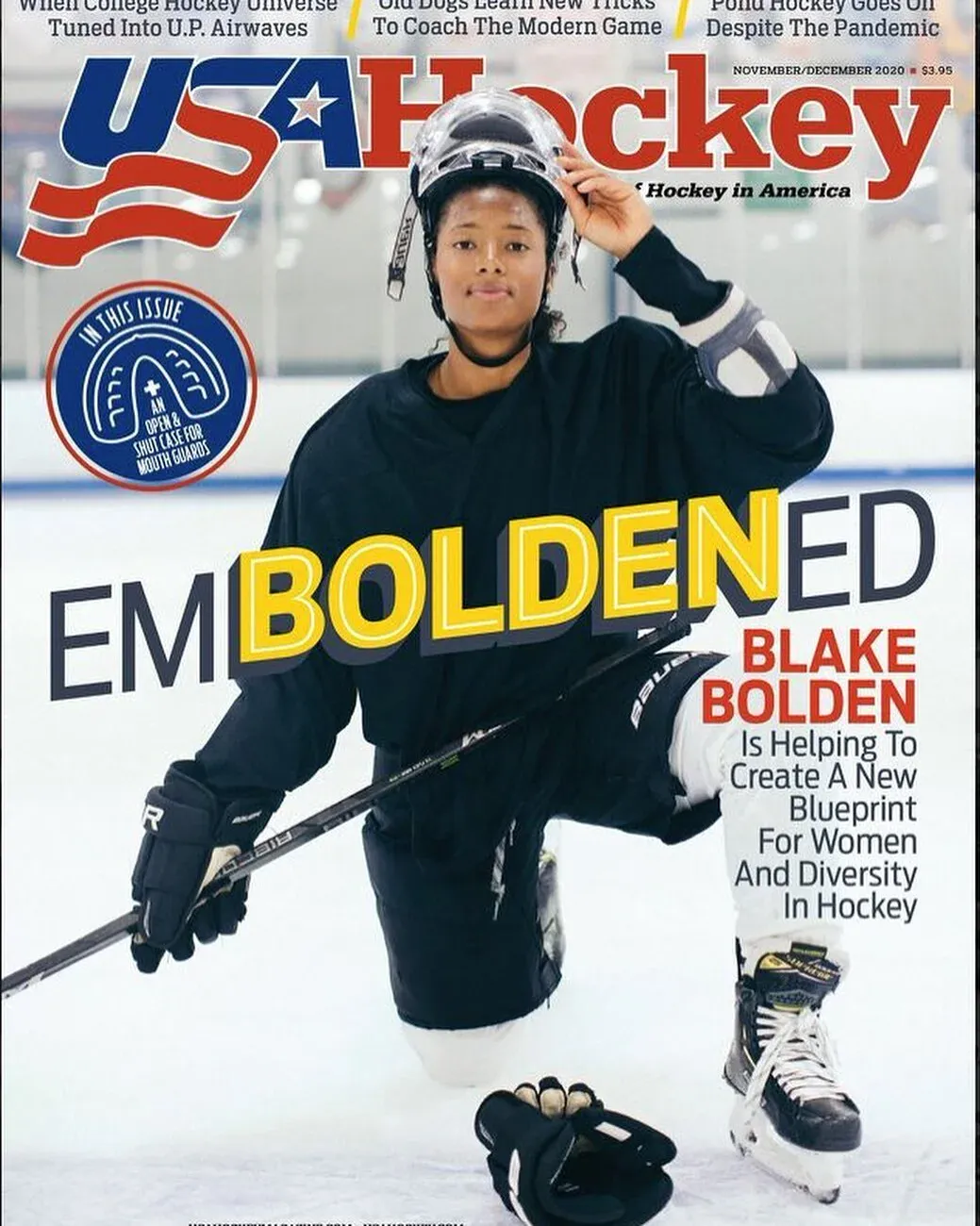 USA Hockey Magazine cover with Blake Bolden under the headline Emboldened